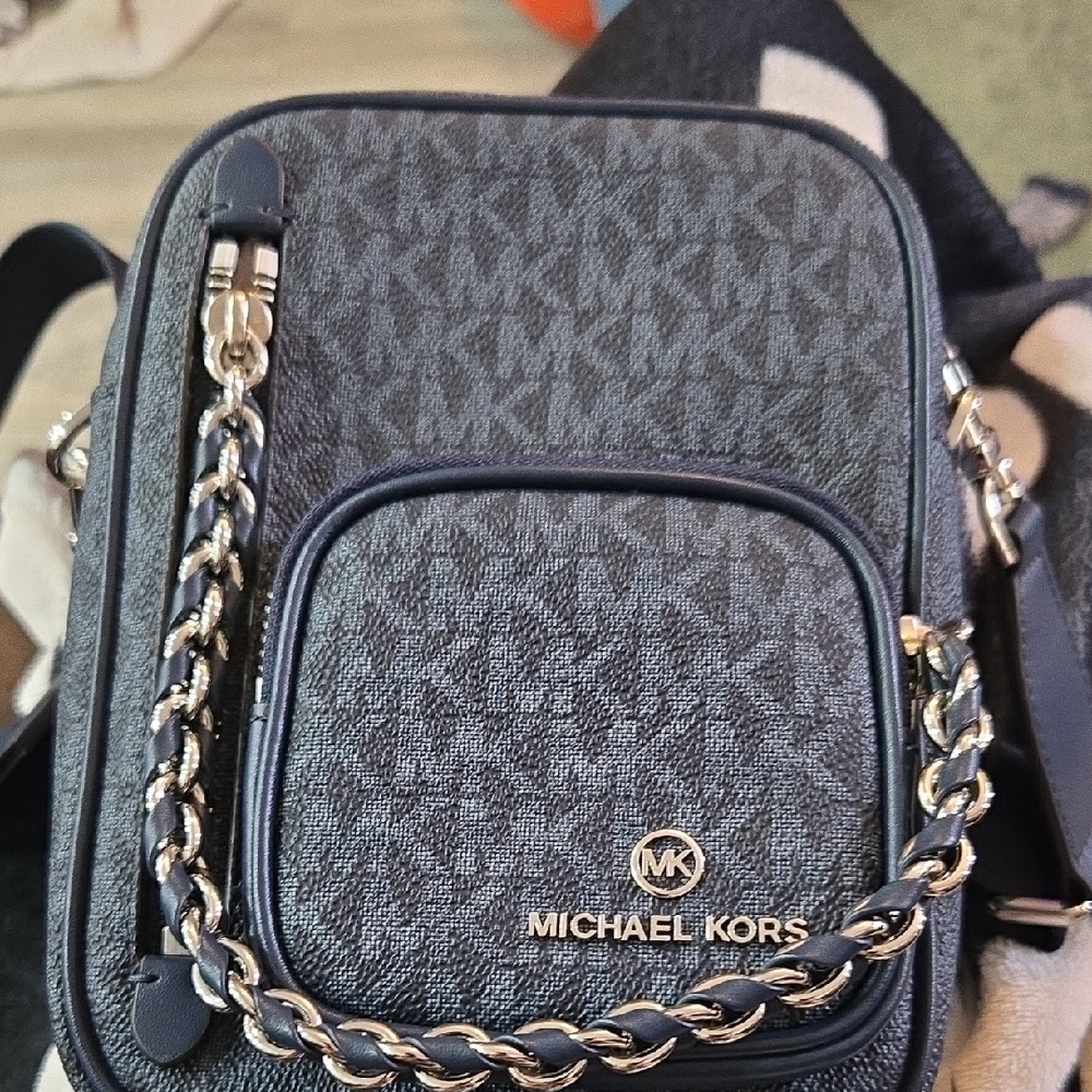 Michael Kors Dark Blue Crossbody with Chain